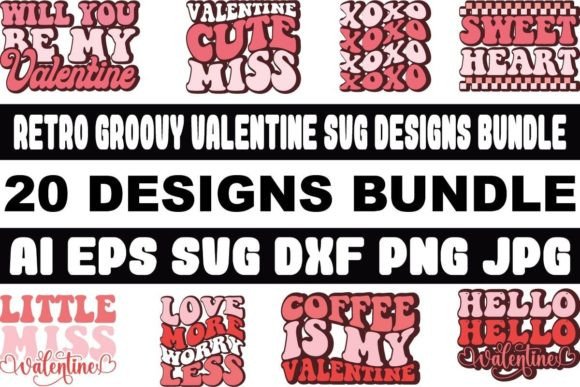Download Retro Groovy Valentine SVG Designs Bundle - Groovy valentine svg Collection