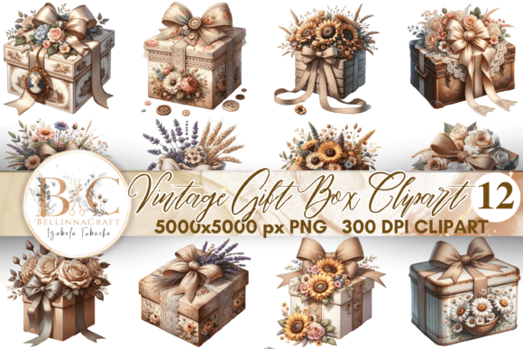 Download Vintage Rustic Gift Box Clipart Boundles - Premium Resources