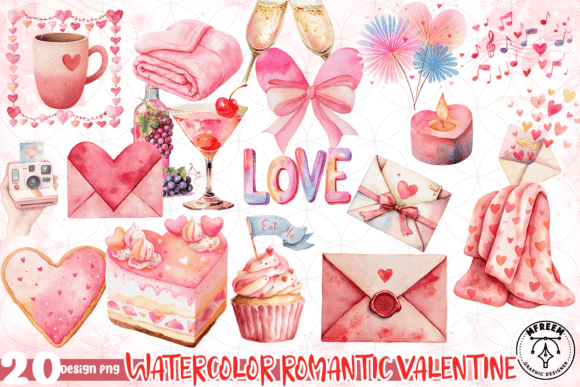 Download Watercolor Romantic Valentine PNG - Romantic valentine png Collection