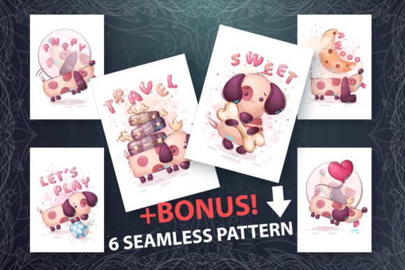 Download Set Cute Dog - for Print T-shirt - Premium Bundle